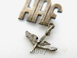 WW2 US ARMY AIR FORCES Silver Vintage Propeller Wing Dangle Pin #31