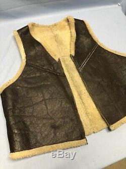 WW2 US ARMY AIRFORCE Leather SheepSkin Bomber Vest RARE