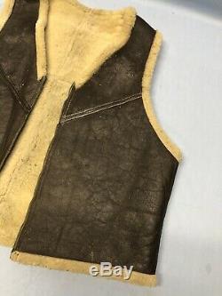 WW2 US ARMY AIRFORCE Leather SheepSkin Bomber Vest RARE