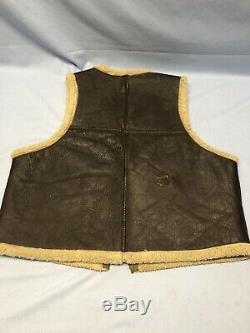 WW2 US ARMY AIRFORCE Leather SheepSkin Bomber Vest RARE