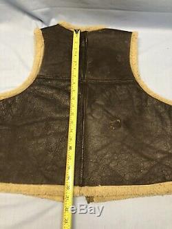 WW2 US ARMY AIRFORCE Leather SheepSkin Bomber Vest RARE