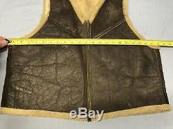 WW2 US ARMY AIRFORCE Leather SheepSkin Bomber Vest RARE