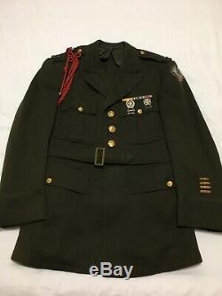 WW2 US Army 9th Air Force USAAF Officers Uniform Jacket Medals Fourragere 38s