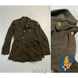 WW2 US Army Air Core Dress Jacket Vtg WWII 9th Airforce Pins