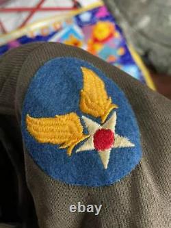 WW2 US Army Air Core Dress Jacket Vtg WWII 9th Airforce Pins