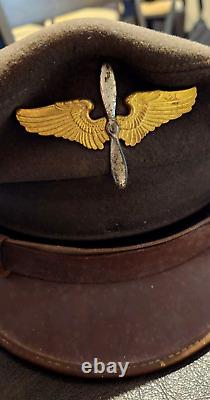WW2 US Army Air Corp Force Cadet Dress Uniform Jacket Crusher Visor Cap