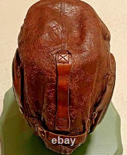 WW2 US Army Air Force A-11 Leather Flight Helmet Size Large MFG Selby Shoe