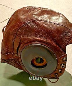 WW2 US Army Air Force A-11 Leather Flight Helmet Size Large MFG Selby Shoe