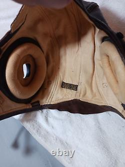 WW2 US Army Air Force A-11 Pilots Winter Flight Helmet Leather size Large