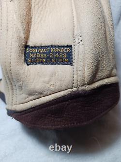 WW2 US Army Air Force A-11 Pilots Winter Flight Helmet Leather size Large