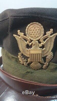 WW2 US Army Air Force AAF E-Z Cushion Pilot Officer Crusher Cap with Badge