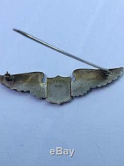 WW2 US Army Air Force Aviation Pilot Pin Badge Wings Medal