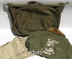 WW2 US Army Air Force B-15 Flight Jacket + B4 Bag Red Raiders 22nd Bomb Group