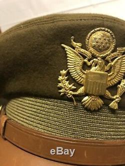 WW2 US Army Air Force Berkshire Deluxe Pilot Officer Crusher Cap with Badge