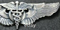 WW2 US Army Air Force Flight Surgeon 3 Sterling Silver Pilot Wings Vintage