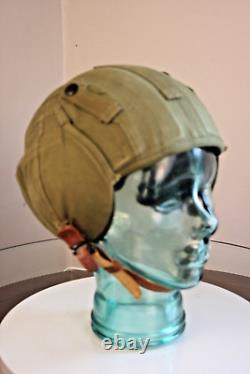 WW2 US Army Air Force M4A2 Green Flak Gunner steel canvas Helmet CIRCA 1940s