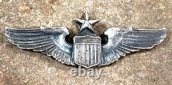 WW2 US Army Air Force Military AAF Senior Pilot Wing 3 inch USAAF Jostens Sterli