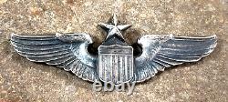 WW2 US Army Air Force Military AAF Senior Pilot Wing 3 inch USAAF Jostens Sterli