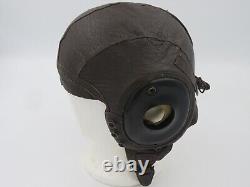 WW2 US Army Air Force Type A-11 Leather Flight Helmet XL Selby Shoe Co