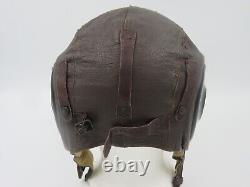 WW2 US Army Air Force Type A-11 Leather Flight Helmet XL Selby Shoe Co