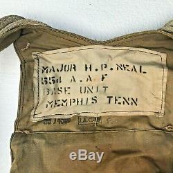 WW2 US Army Air Force seat pack parachute 1942 complete early bayonet fasteners