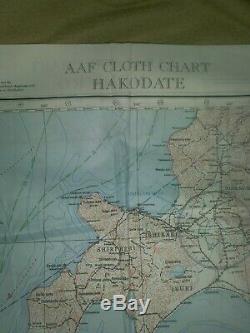 WW2 US. Army Air Force silk evasion map Hakodate, Japan 1943 edition size 23×23