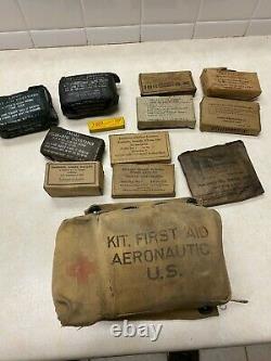 WW2 US Army Air Forces Aeronautic First Aid Kit Canvas WithContents