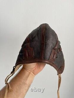 WW2 US Army Air Forces B-6 Winter Leather Flight Helmet Size Small