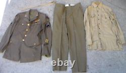 WW2 US Army Air Forces C. B. I. Medical Dress Uniform Jacket & Shirt & Pants USED