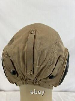 WW2 US Army Air Forces Pilots Summer Flight Helmet AN-H-15 1944 Medium Excellent