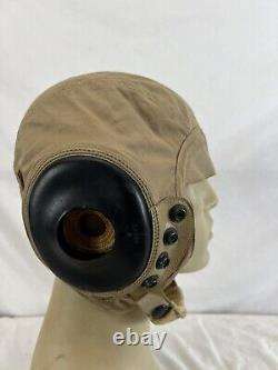 WW2 US Army Air Forces Pilots Summer Flight Helmet AN-H-15 1944 Medium Excellent