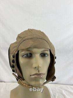 WW2 US Army Air Forces Pilots Summer Flight Helmet AN-H-15 1944 Medium Excellent