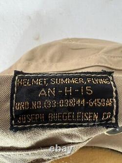 WW2 US Army Air Forces Pilots Summer Flight Helmet AN-H-15 1944 Medium Excellent