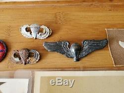 WW2 US Army Airforce Balloon 3 Pilot Wing Sterling Parachute Badge Pin Lot