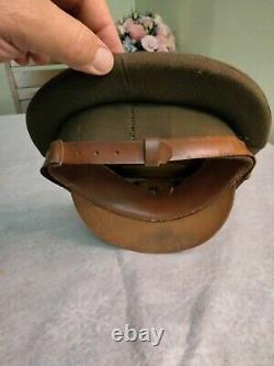 WW2 US Officer Visor Hat Army Air Force Crush Cap Pilot Original WWII