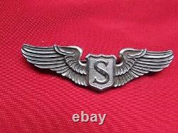 WW2 USAAF Army Air Force SERVICE PILOT Wings NS Meyer 3, STERLING, Pinback