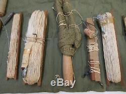 WW2 USAAF Army Air Force Survival Fishing Kit Large w HBT Roll Apron Some Conten