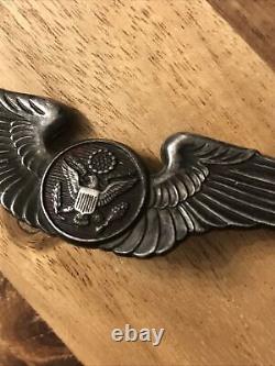 WW2 USAAF Army Air Forces Aircrew Badge Wings Sterling Silver 3 Pin Back Pb