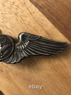 WW2 USAAF Army Air Forces Aircrew Badge Wings Sterling Silver 3 Pin Back Pb