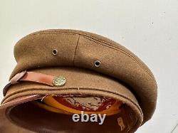 WW2 USAAF NCO's WOOL CAP. ORIGINAL GOVT ISSUE UNTOUCHED, O. D. + STRAP, SIZE 7