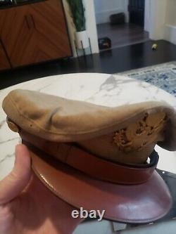 WW2 WW II US Army Air Force USAAF Officers Summer Real Crusher Hat Cap Named