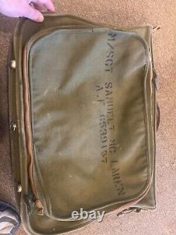 WW2 WWII ARMY AIR FORCE OFFICERS BAG, Personalized m/sgt