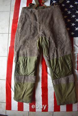 WW2 WWll US Army Air Force Type A-10 Alpaca Wool Pants Trousers 42 Suspenders