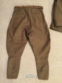 WWI US Army Air Force Service AEF UNIFORM + Riding Cavalry pant trousers NAMED