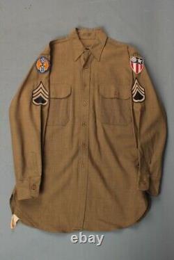 WWII 10th Air Force Wool Uniform Shirt CBI Patch Sz M 40s Army Men's Vtg USAAF