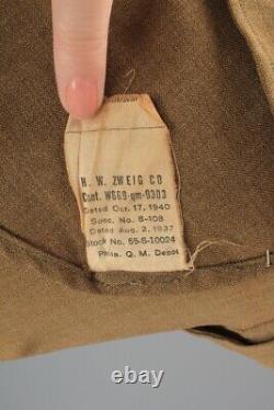 WWII 10th Air Force Wool Uniform Shirt CBI Patch Sz M 40s Army Men's Vtg USAAF
