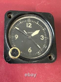 WWII 1942 US Army Air Force Waltham A-11 8Day Aircraft Cockpit Clock B17 B29 Run