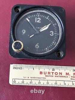 WWII 1942 US Army Air Force Waltham A-11 8Day Aircraft Cockpit Clock B17 B29 Run