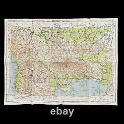 WWII 1944 Balkan Mountains U. S. Army Air Force European Combat Aircraft Map