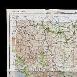 WWII 1944 Balkan Mountains U. S. Army Air Force European Combat Aircraft Map